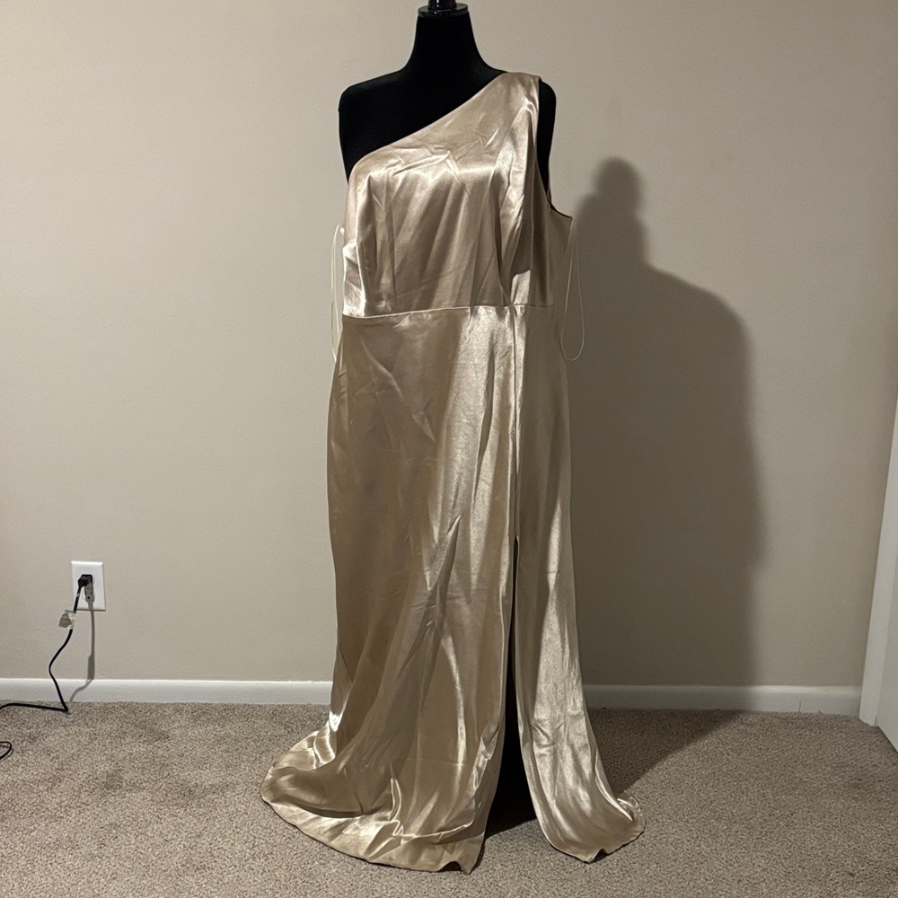 Elegant One Shoulder Satin Dress